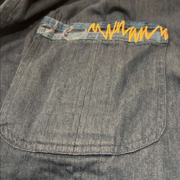 Johnny Was Moonlight Tie Dye Patchwork Military Jacket L Denim Embroidered - Picture 9 of 12